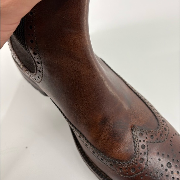 Men’s Frye George Lug Brogue leather western cowboy Chelsea Boots brown size 8.5 - Picture 9 of 14
